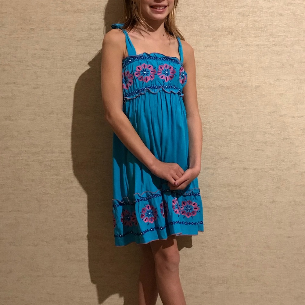 Sky Blue Embroidered Summer Dress